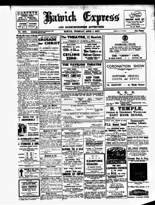 cover page of Hawick Express published on April 1, 1937