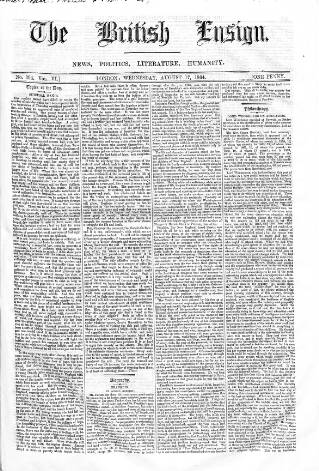 cover page of British Ensign published on August 17, 1864