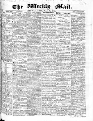 cover page of Weekly Mail (London) published on May 22, 1859
