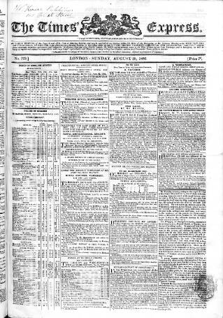 cover page of Fleming's Weekly Express published on August 20, 1826