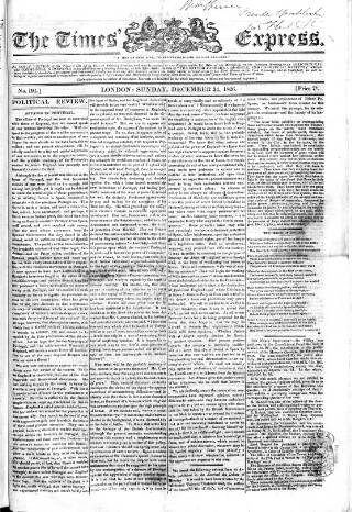 cover page of Fleming's Weekly Express published on December 24, 1826