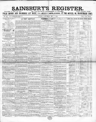 cover page of Sainsbury's Weekly Register and Advertising Journal published on May 7, 1864