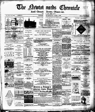 cover page of Newtownards Chronicle & Co. Down Observer published on April 1, 1893