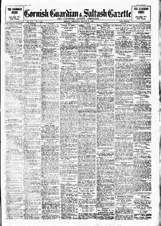 cover page of Cornish Guardian published on August 2, 1945