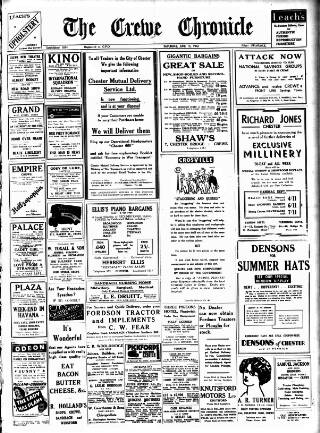 cover page of Crewe Chronicle published on June 13, 1942