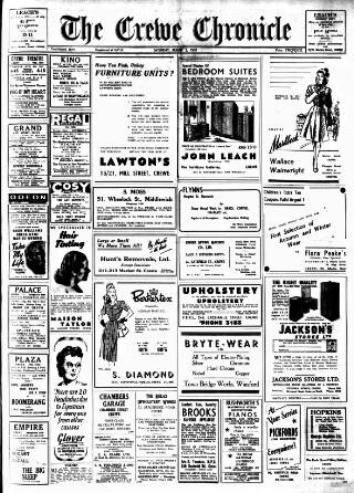 cover page of Crewe Chronicle published on August 2, 1947