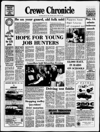 cover page of Crewe Chronicle published on April 1, 1982