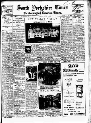 cover page of South Yorkshire Times and Mexborough & Swinton Times published on August 2, 1935