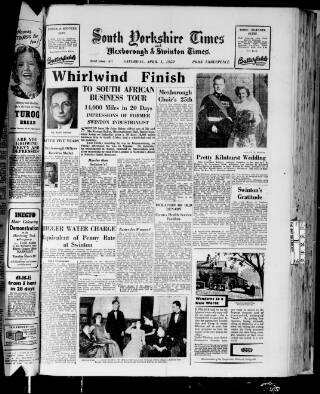cover page of South Yorkshire Times and Mexborough & Swinton Times published on April 1, 1950