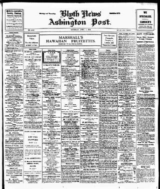 cover page of Blyth News published on April 1, 1926