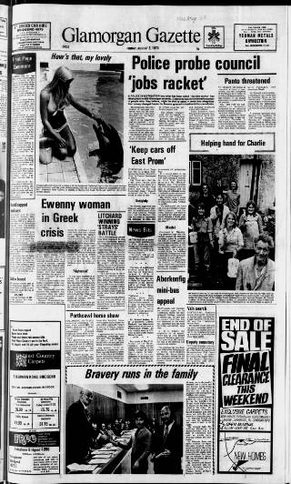 cover page of Glamorgan Gazette published on August 2, 1974