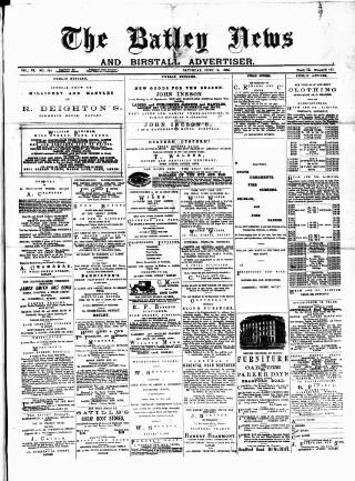 cover page of Batley News published on June 13, 1885