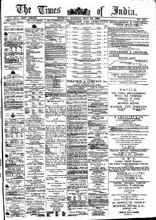 cover page of Times of India published on May 22, 1882