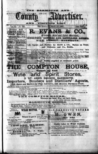 cover page of Barmouth & County Advertiser published on May 22, 1902