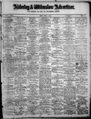 cover page of Alderley & Wilmslow Advertiser published on April 1, 1927