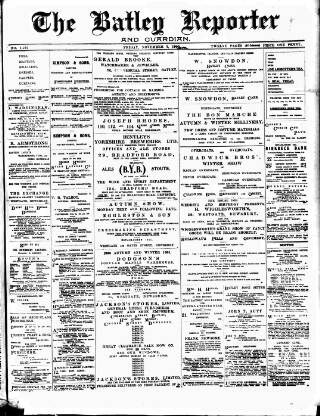 cover page of Batley Reporter and Guardian published on November 2, 1900