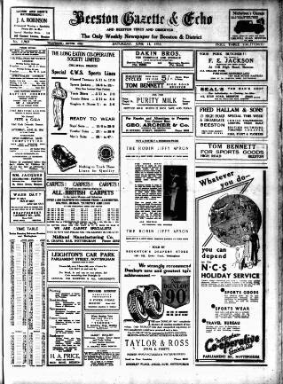 cover page of Beeston Gazette and Echo published on June 13, 1936
