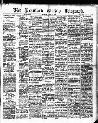 cover page of Bradford Weekly Telegraph published on April 1, 1876