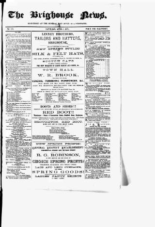 cover page of Brighouse News published on April 1, 1871