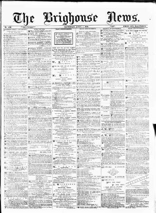 cover page of Brighouse News published on April 1, 1876