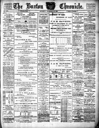 cover page of Burton Chronicle published on December 13, 1894
