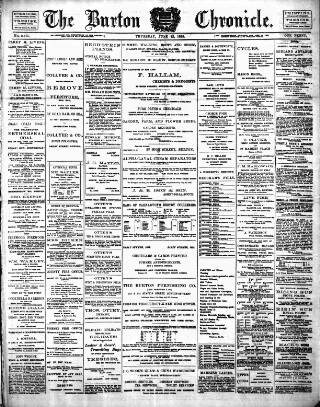 cover page of Burton Chronicle published on June 13, 1895