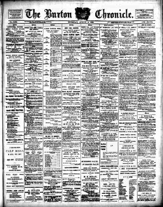 cover page of Burton Chronicle published on August 2, 1900