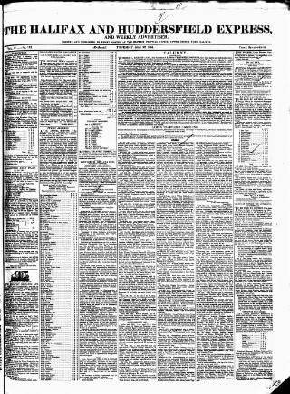 cover page of Halifax Express published on May 22, 1834
