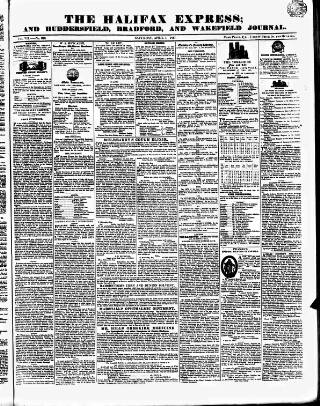 cover page of Halifax Express published on April 1, 1837