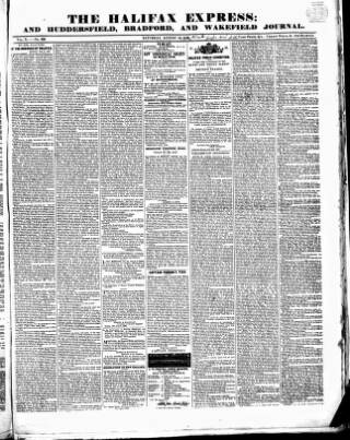 cover page of Halifax Express published on August 15, 1840