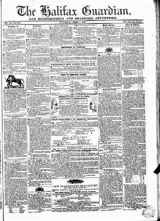 cover page of Halifax Guardian published on April 1, 1843