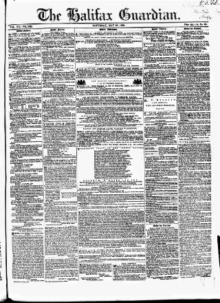 cover page of Halifax Guardian published on May 22, 1852