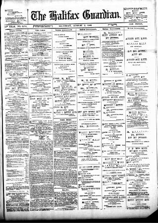 cover page of Halifax Guardian published on August 2, 1902