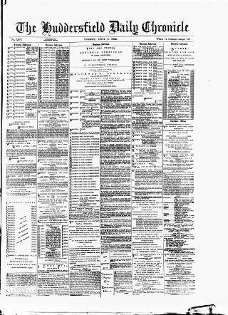 cover page of Huddersfield Daily Chronicle published on April 1, 1890