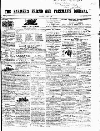 cover page of Farmer's Friend and Freeman's Journal published on June 9, 1855