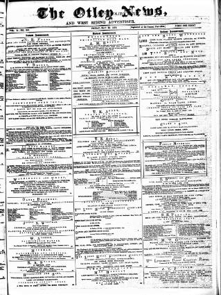 cover page of Otley News and West Riding Advertiser published on May 22, 1874