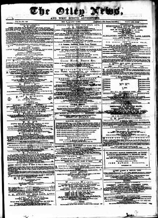 cover page of Otley News and West Riding Advertiser published on August 2, 1878