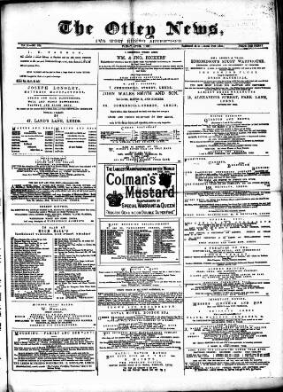 cover page of Otley News and West Riding Advertiser published on April 1, 1881