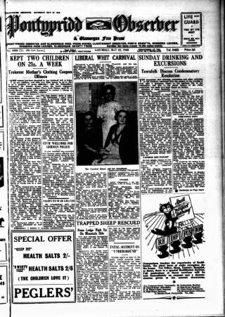 cover page of Pontypridd Observer published on May 22, 1948