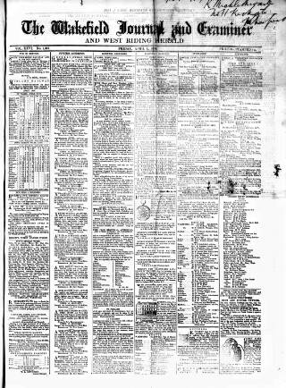 cover page of Wakefield and West Riding Herald published on April 1, 1859