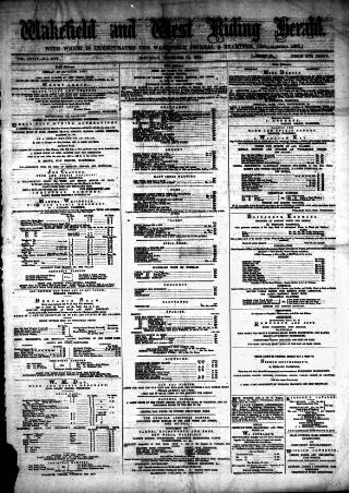 cover page of Wakefield and West Riding Herald published on December 13, 1873