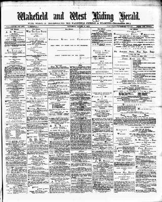 cover page of Wakefield and West Riding Herald published on August 2, 1879