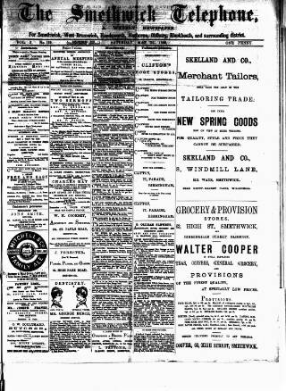 cover page of Smethwick Telephone published on May 22, 1886