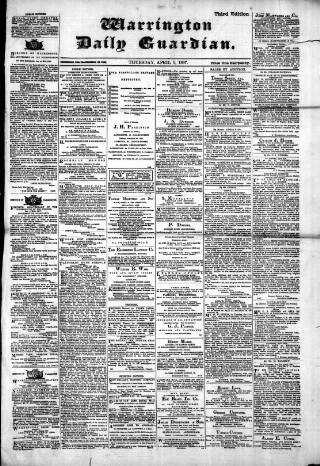 cover page of Warrington Daily Guardian published on April 1, 1897