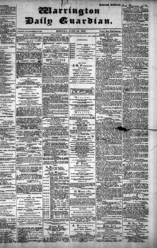 cover page of Warrington Daily Guardian published on June 28, 1897