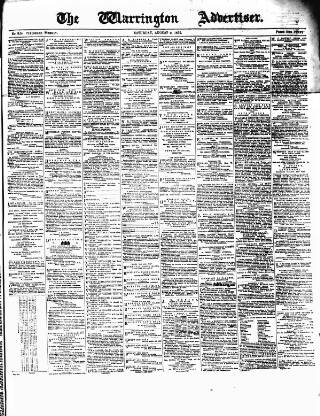cover page of Warrington Advertiser published on August 2, 1879