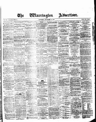 cover page of Warrington Advertiser published on December 13, 1879