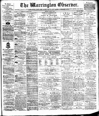 cover page of Warrington Observer published on August 24, 1889