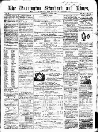 cover page of Warrington Standard and Lancashire and Cheshire Advertiser published on June 18, 1859