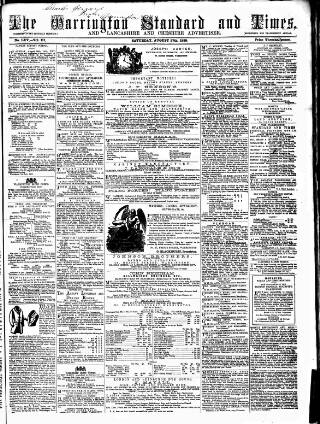 cover page of Warrington Standard and Lancashire and Cheshire Advertiser published on August 27, 1859